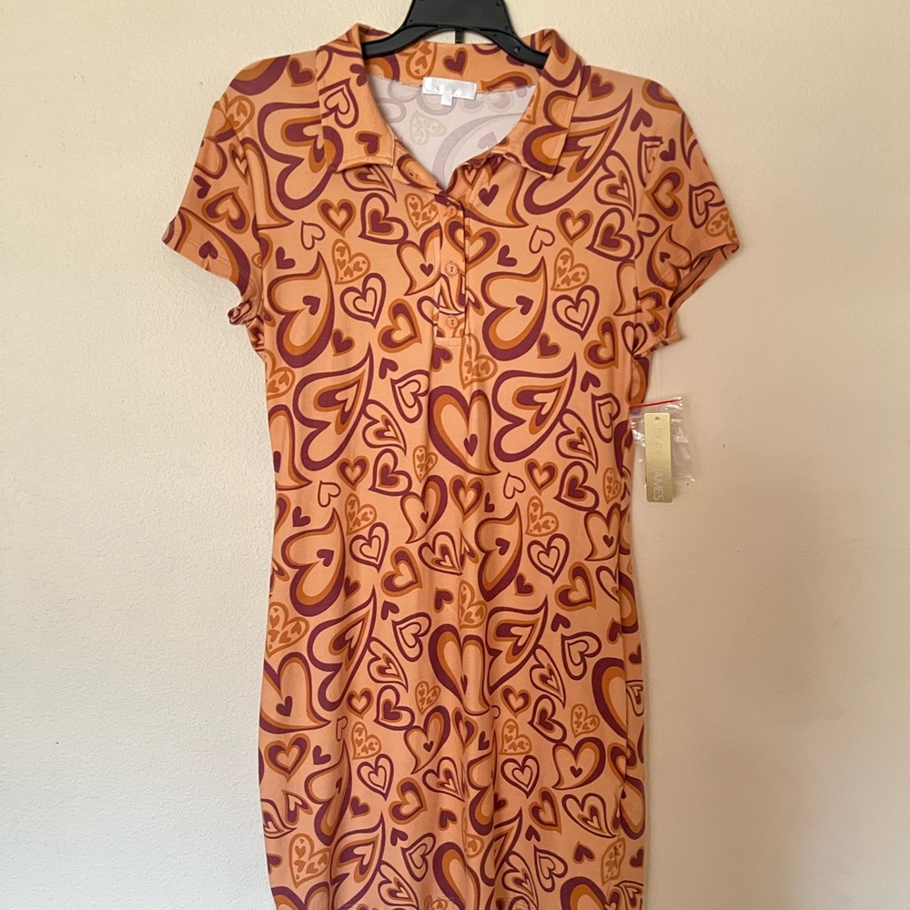 Vibrant Heart Print Midi Dress